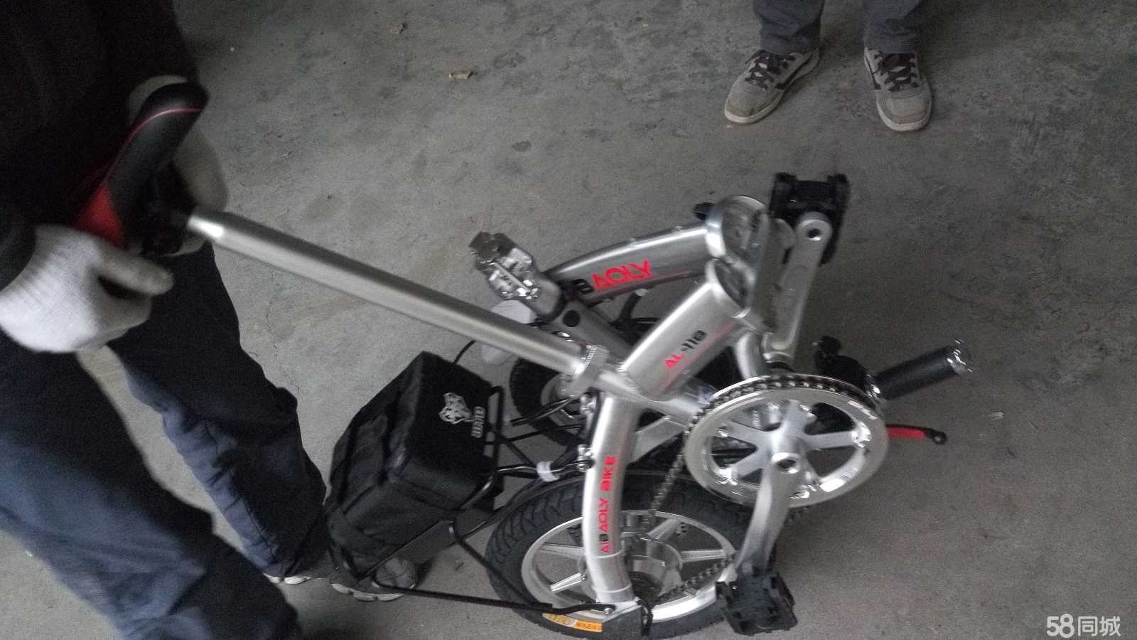 工厂直销14寸全铝合金折叠锂电电动自行车48V代驾车碟刹一体轮
